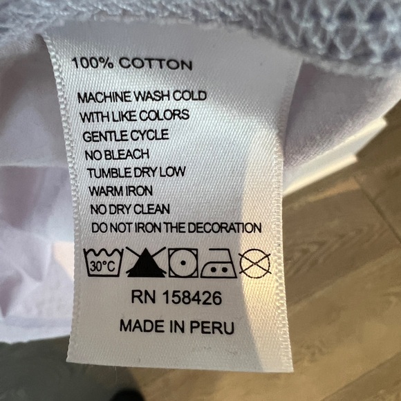 Leallo lilac long sleeve 100% cotton raw edge Henley. Women’s small - Picture 8 of 8